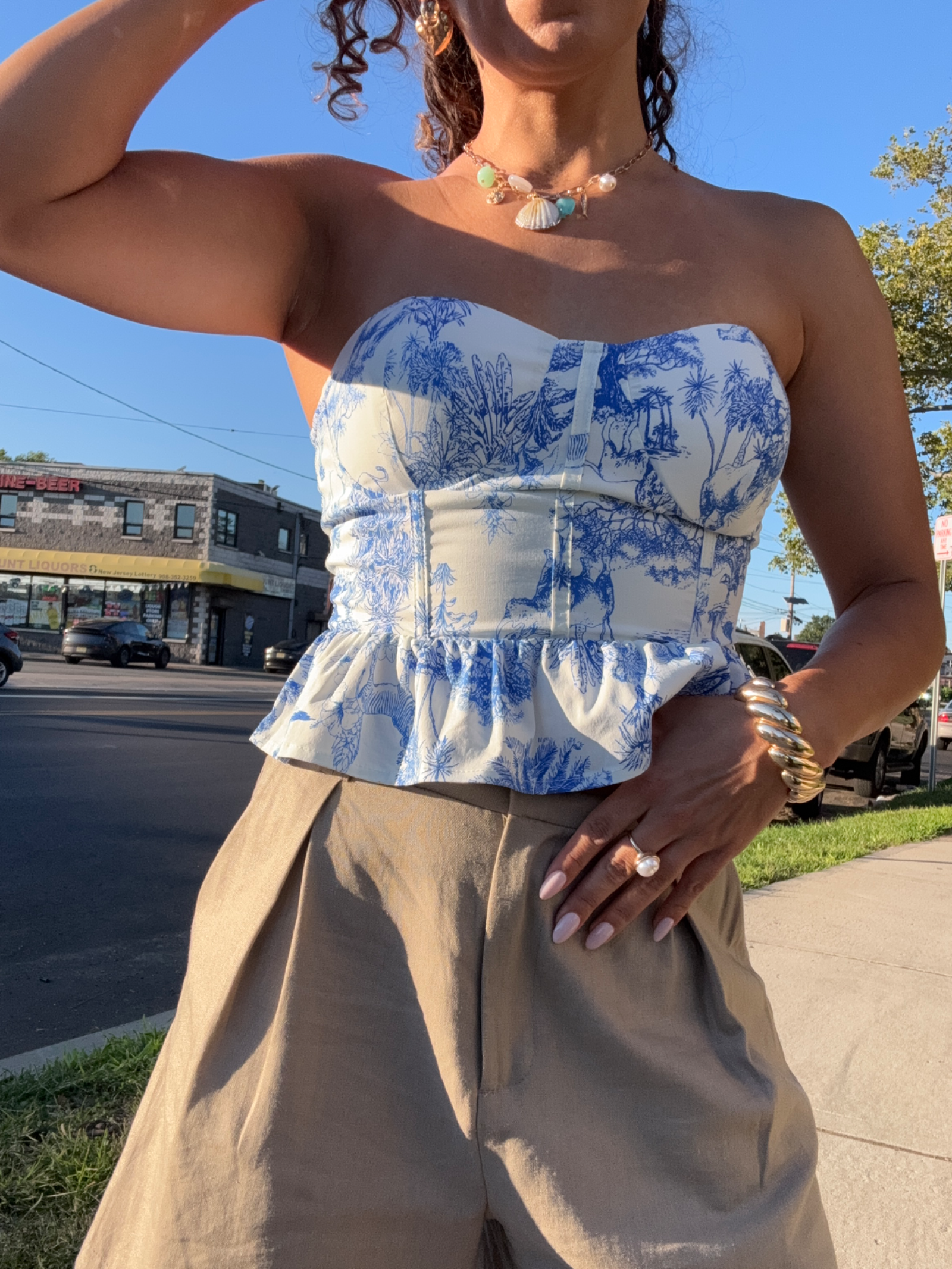Corset Capri - Blanco-Celeste